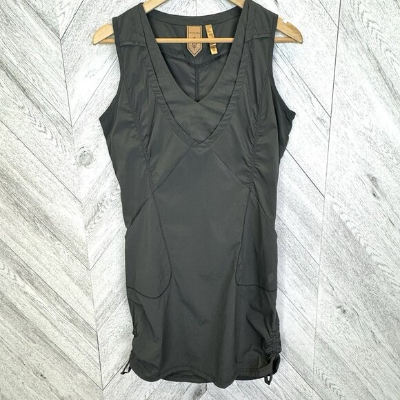 Indygena LIIKE Dress Womens Medium Gray V-Neck Sleeveless Pockets Nylon Stretch - Picture 1 of 5